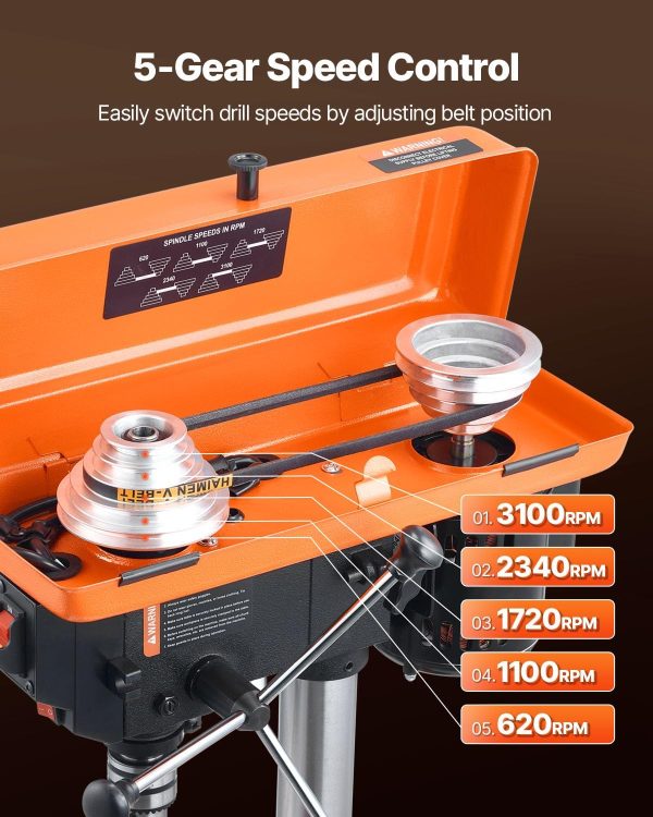 VEVOR Benchtop Drill Press Metal 5 Speed-2