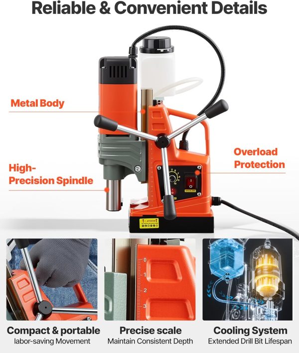 VEVOR Magnetic Drill Press 1400W Metal Drill-5