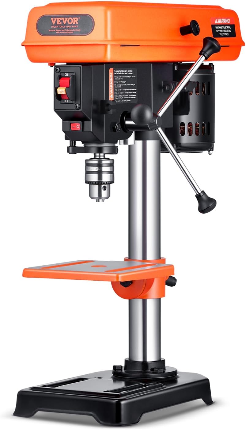 Installing VEVOR benchtop drill press on a wooden workbench