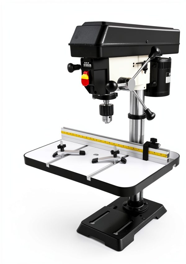 Fulton Woodworking Drill Press Table Black White-1