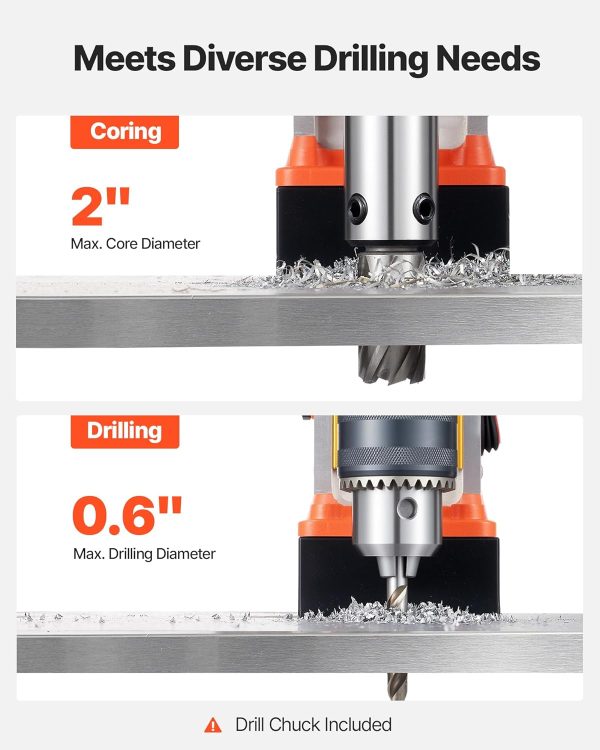 VEVOR Magnetic Drill Press 1400W Metal Drill-2