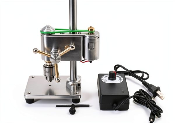 QWEXOB Benchtop Drill Press Metal Chrome 4500RPM-0