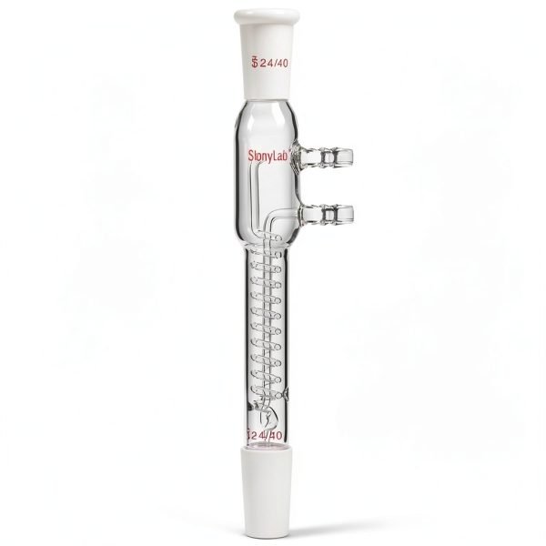 Glass Coil Reflux Condenser StonyLab 245mm Borosilicate 24/40 Joints-0