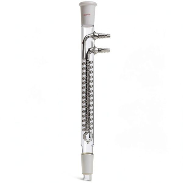 Laboy Glass Dimroth Reflux Condenser 24/40 Joints 225mm Coil Handblown-1