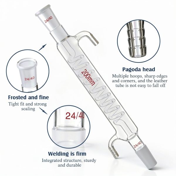 Borosilicate Glass Graham Condenser Relaxweex 24 40 Joint 200mm-2