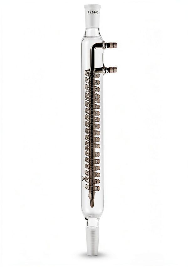 Glass Reflux Condenser 24/40 QWORK Borosilicate Graham with 175mm Coil-0